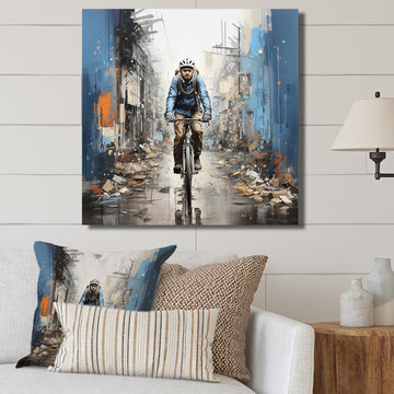 Bicycle Street Symphony Papercut - Bicycle Canvas Wall Art